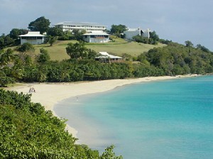 On the west side of st. Thomas is brewers beach, a nice stretch of sand with snorkeling and blue water.